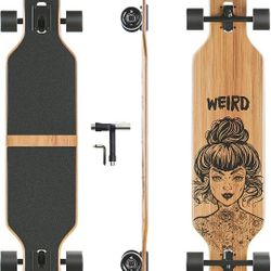 Brand New Longboard Skateboards - Premium Long Boards for Adults, Teens and Kids. Cruiser Long Board Skateboard. Drop Through Longboards Made of Bambo
