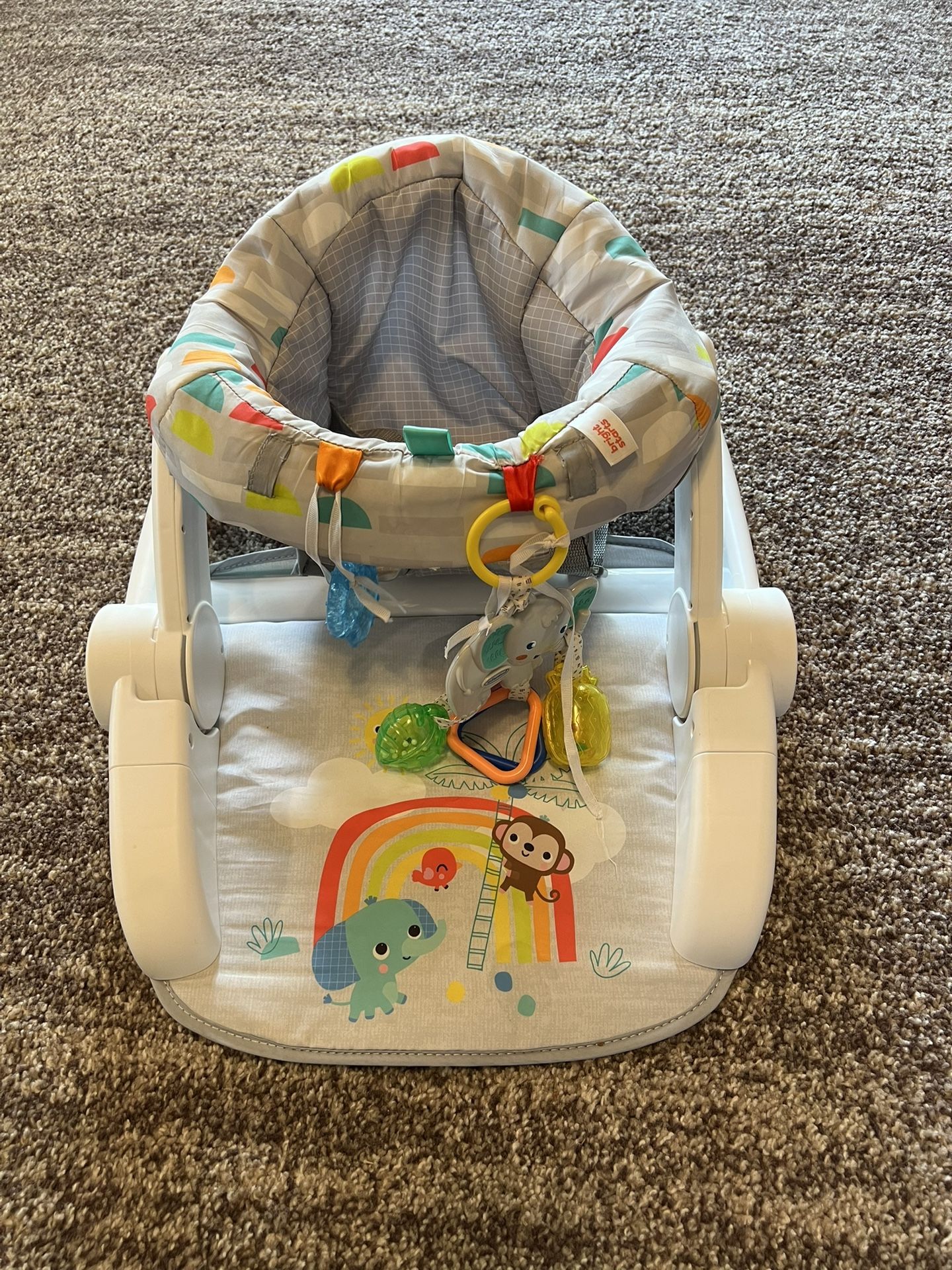Bright Starts Learn-to-Sit Baby Floor Seat, 2-Positions Grow with Infant, Portable Baby Chair