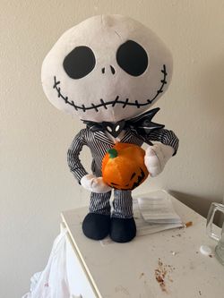 Jack Skellington Plush Figure with Pumpkin