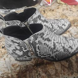 Wn Sz 8 Felipe Rivera 3/4 Boots Shoes Snake Skin