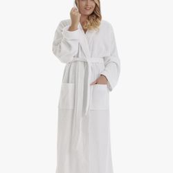 Arus Women's Pacific Hooded Turkish Cotton Bath Robe with Full Length Options