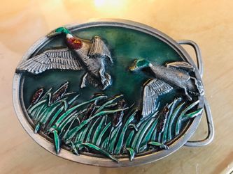 Bergamot Brass Works 1983 Mallard Ducks solid pewter like new!