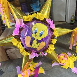 Tweety Bird Bola Star Pinata CUSTOM PRINT