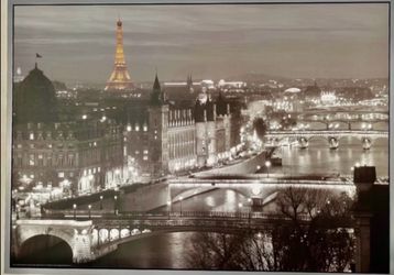 Large Paris Eiffel Tower Cityscape Wall Art Canvas Wall Art Painting IKEA