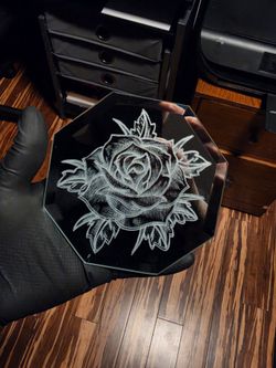 Hand Engraved Mirror Candle Holder