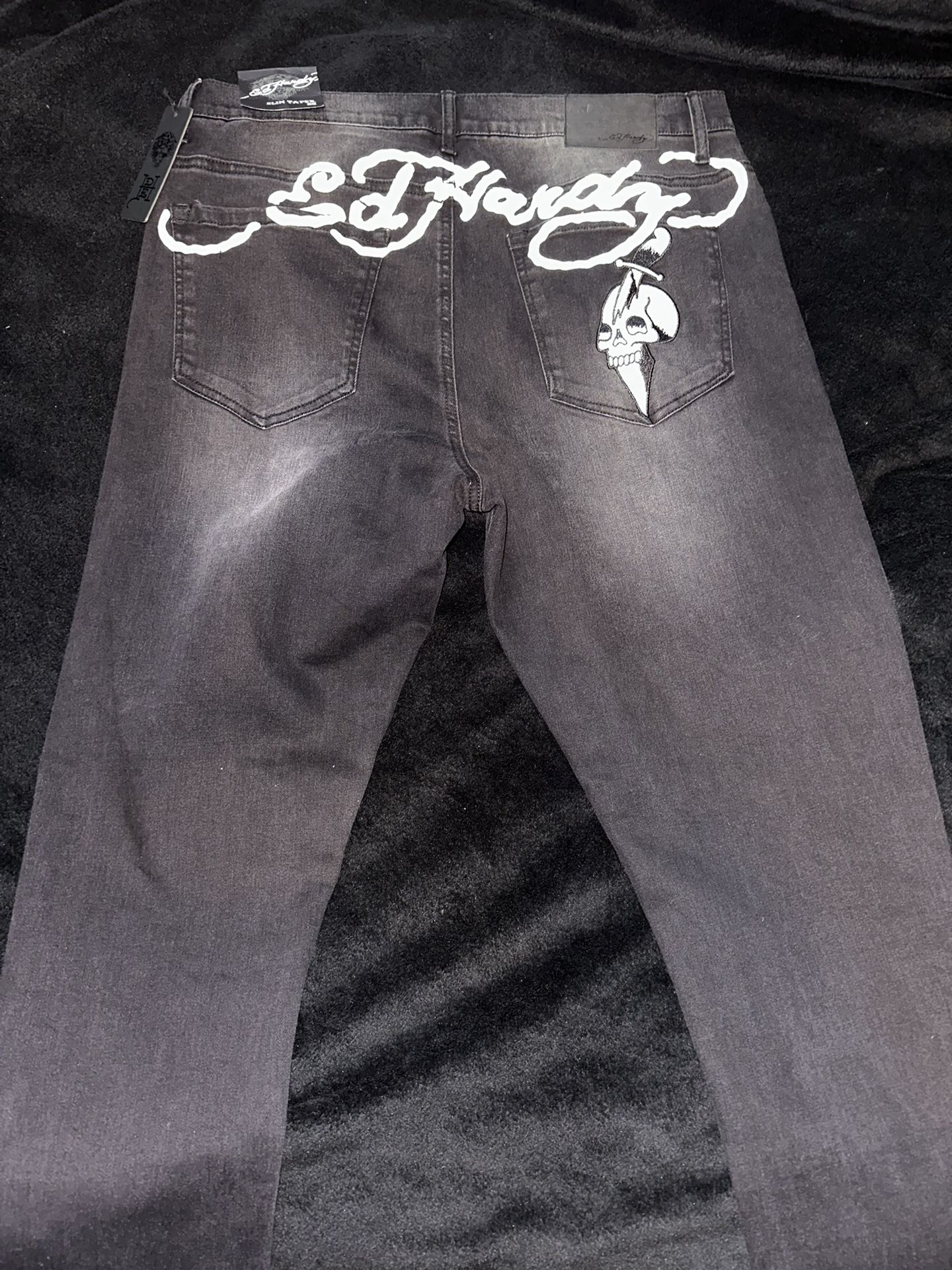 Ed Hardy Jeans (Size 36) (Slim Straight) (Faded Black)
