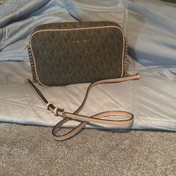 Michael Kors Jet Set Largo Logo Crossbody, Brown with Gold Hardware 