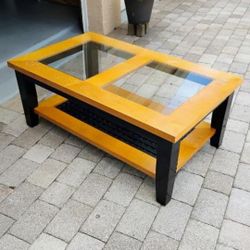 Double Glass Top Center or Coffee Table. 20H 50W 30D