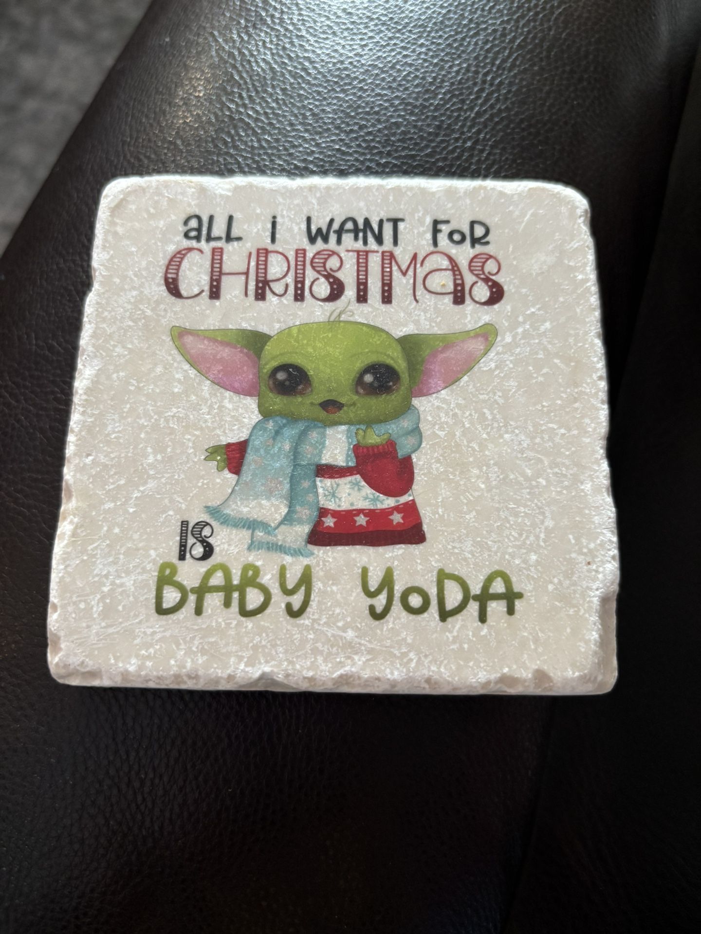 New Thirsty, Stone Coaster, Disney, Star Wars, Baby Yoda Christmas