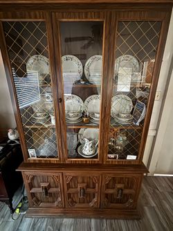 Vintage traditional hutch or China cabinet