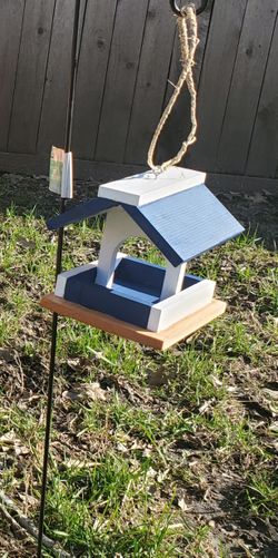 Bird Feeder hand Painted & treated hanging