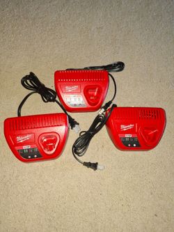 Milwaukee M12 Battery Chargers – Lot of 3