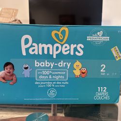 Pampers Baby Dry Size 2 112 Diapers New In Box 