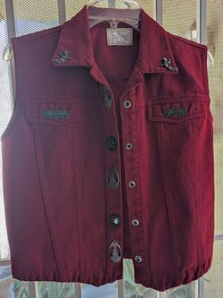 Denim red vest size medium