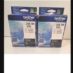 Brother® LC20 Extra-High-Yield Black Ink Cartridge, LC20EBK- LOT OF 2
