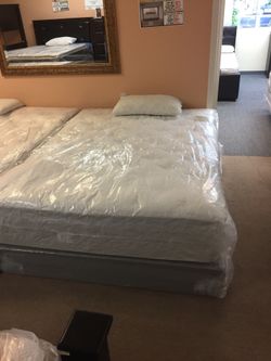 New sweet dreams blue gel pillow top mattress set