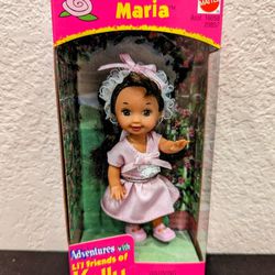 Flower Girl Maria Doll Adventures with Li'l Friends of Kelly 1998 NIB 20857 Vintage Mattel Barbie Bridal
