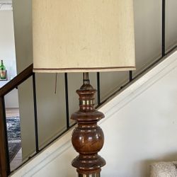 Mid Century Turned Wood Lamp