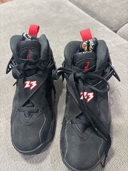 Black Athletic Shoes with Red and White Accents – Used