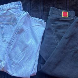 Light Washed And Black Washed Jeans