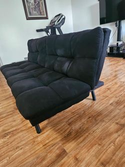 Black Tufted Futon Sofa Sleeper