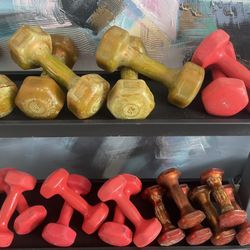 BIG SET Of Exercise Bristol Dumbbell Hand Weights 