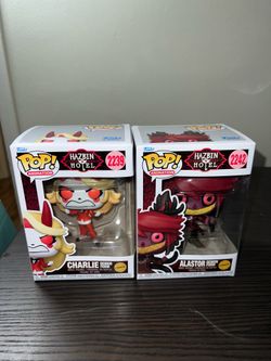 2 LIMITED CHASE Hazbin Hotel Demon Form Funko Pops Charlie #2239 & Alastor #2242 Animation Cartoons