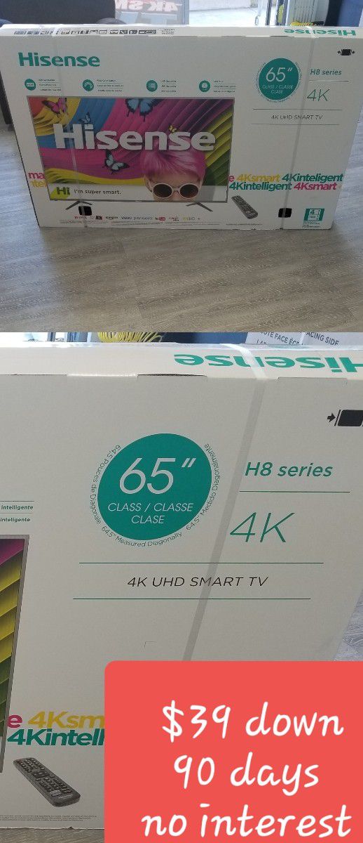 65 inch TV 4k Smart 💵💵39 down NO 💳💳check