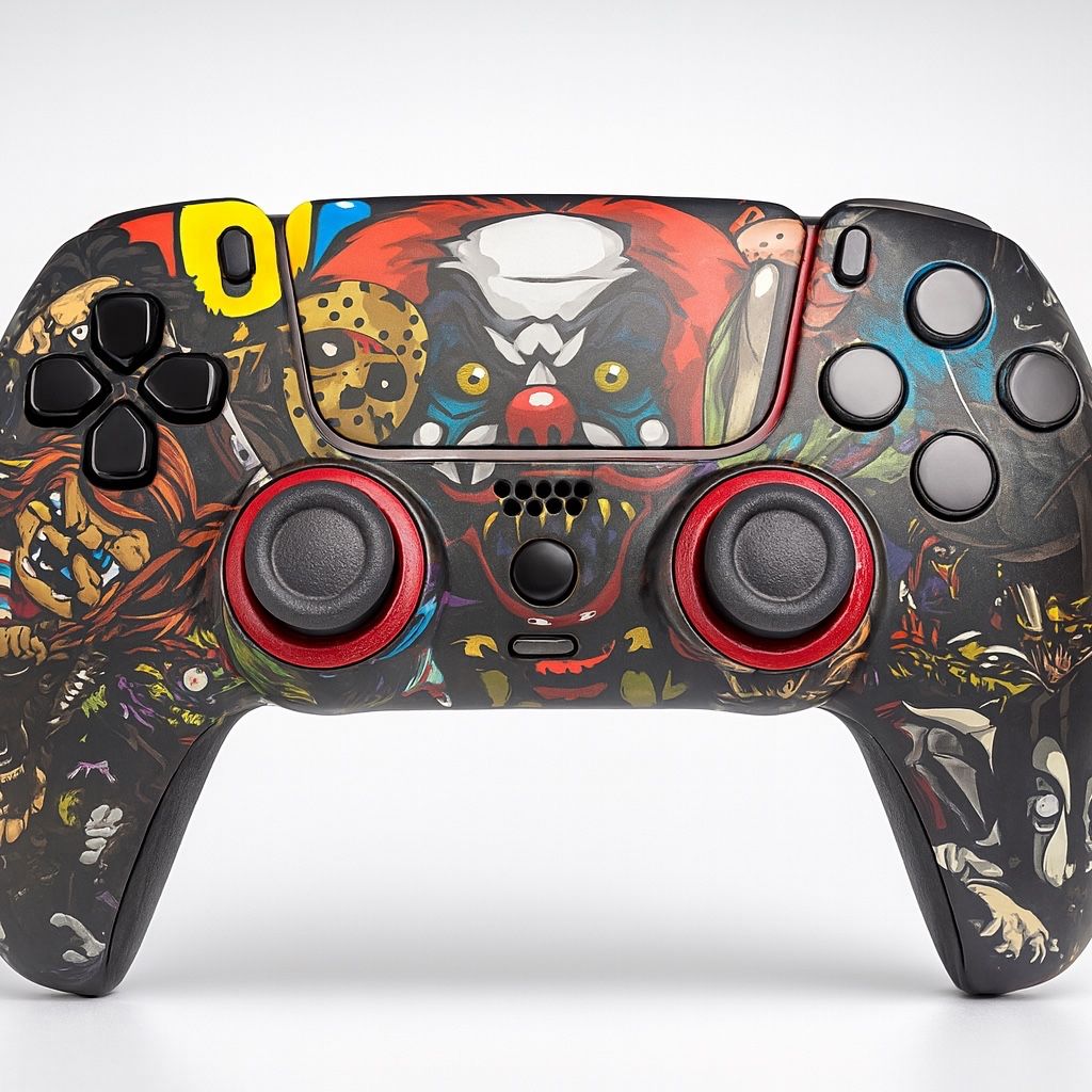 Custom PS5 Controller *Scary theme* W/TMR AnalogSticks & MouseClick ...