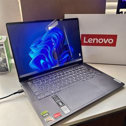 Gaming Lenovo - Slim Pro 7 14" 90Hz 2.5K Touch-Screen Laptop -AMD Ryzen 7 7735HS - NVIDIA GeForce RTX 3050 with 16GB Memory - 512GB SSD - Storm Grey