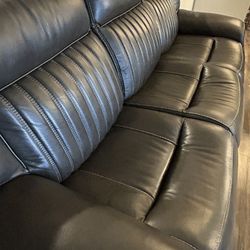 Dark Gray Recliner Couch w/ Power Headrest And USB Port