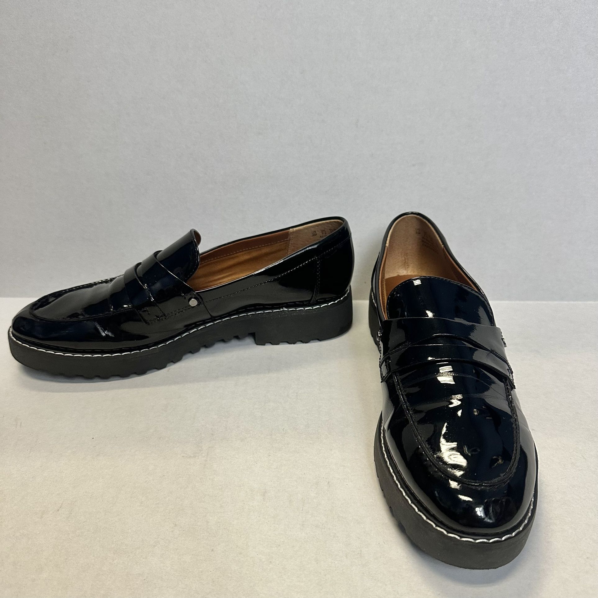 Franco Sarto Women’s Cassandra Shiny Black Penny Loafers