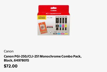 Canon Canon PGI-250/CLI-251 Monochrome Combo Pack, Black,