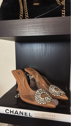 Brand New Zara Clear Tan Heels
