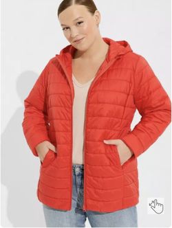 Women’s Torrid 6X Red Packable Puffer Jacket