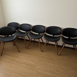 Modern leather six chair set