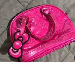 Hello Kitty Pink Mini Bag + Wallet with Glossy Finish