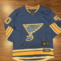 Jordan Binnington Alternate St Louis Blues Jersey Fanatics Breakaway Sz Medium