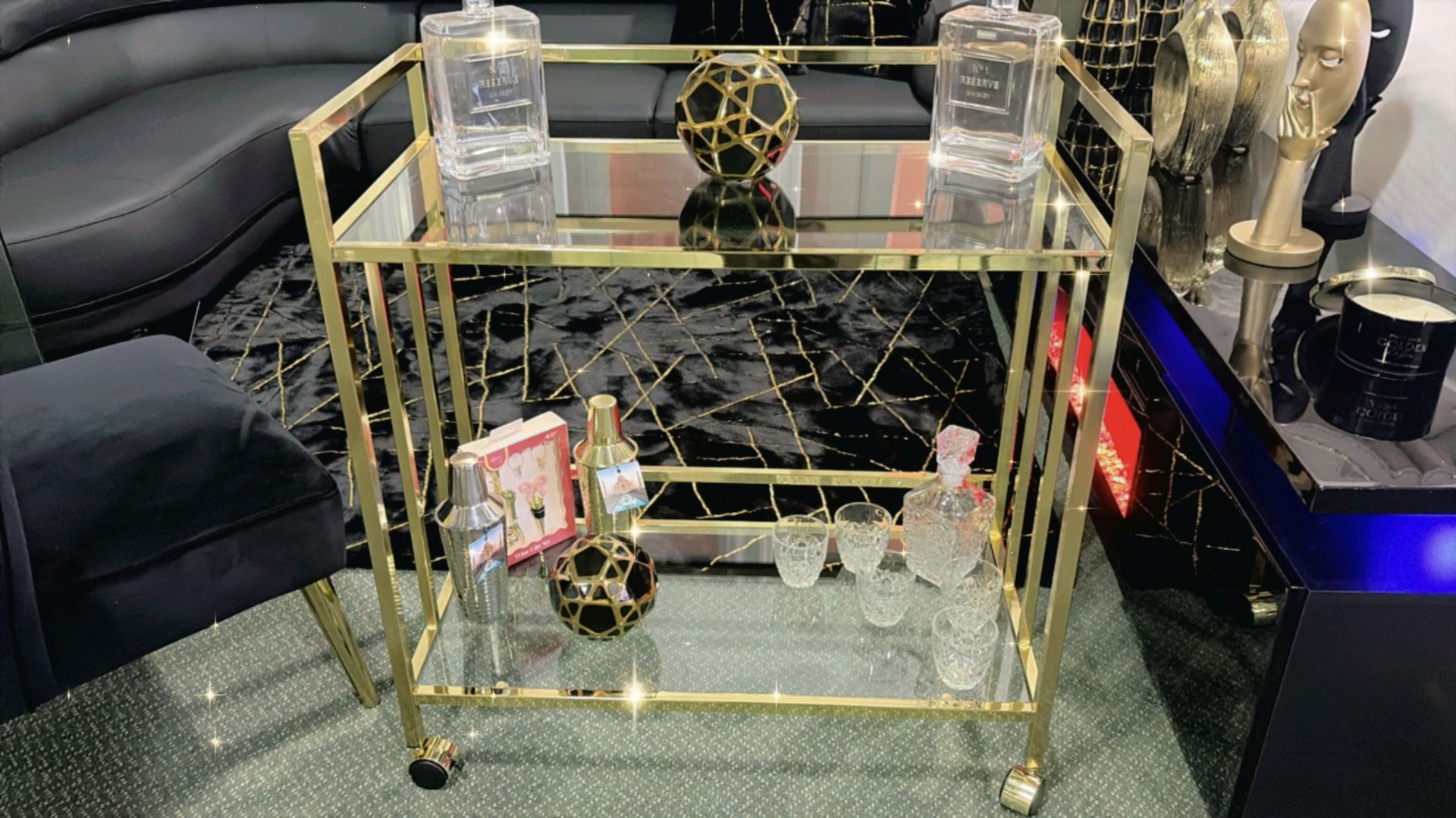 GOLD / Glass BAR CART π