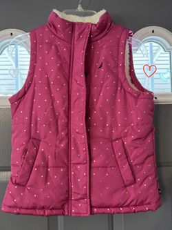 Girls Pink Polka Dot Vest Size 7 By Nautica