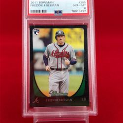 2011 Bowman #205 Freddie Freeman Braves RC PSA 8 NM-MT Rookie Card
