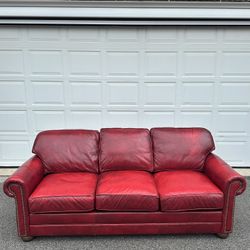 King Hickory Red Leather Sofa