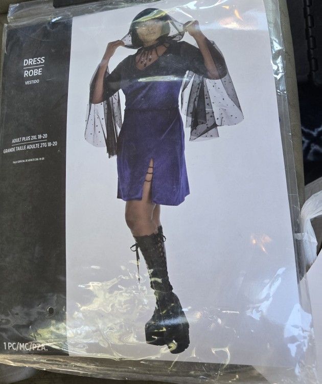New. Sexy Purple Witch Dress Costume. Size 2X.
