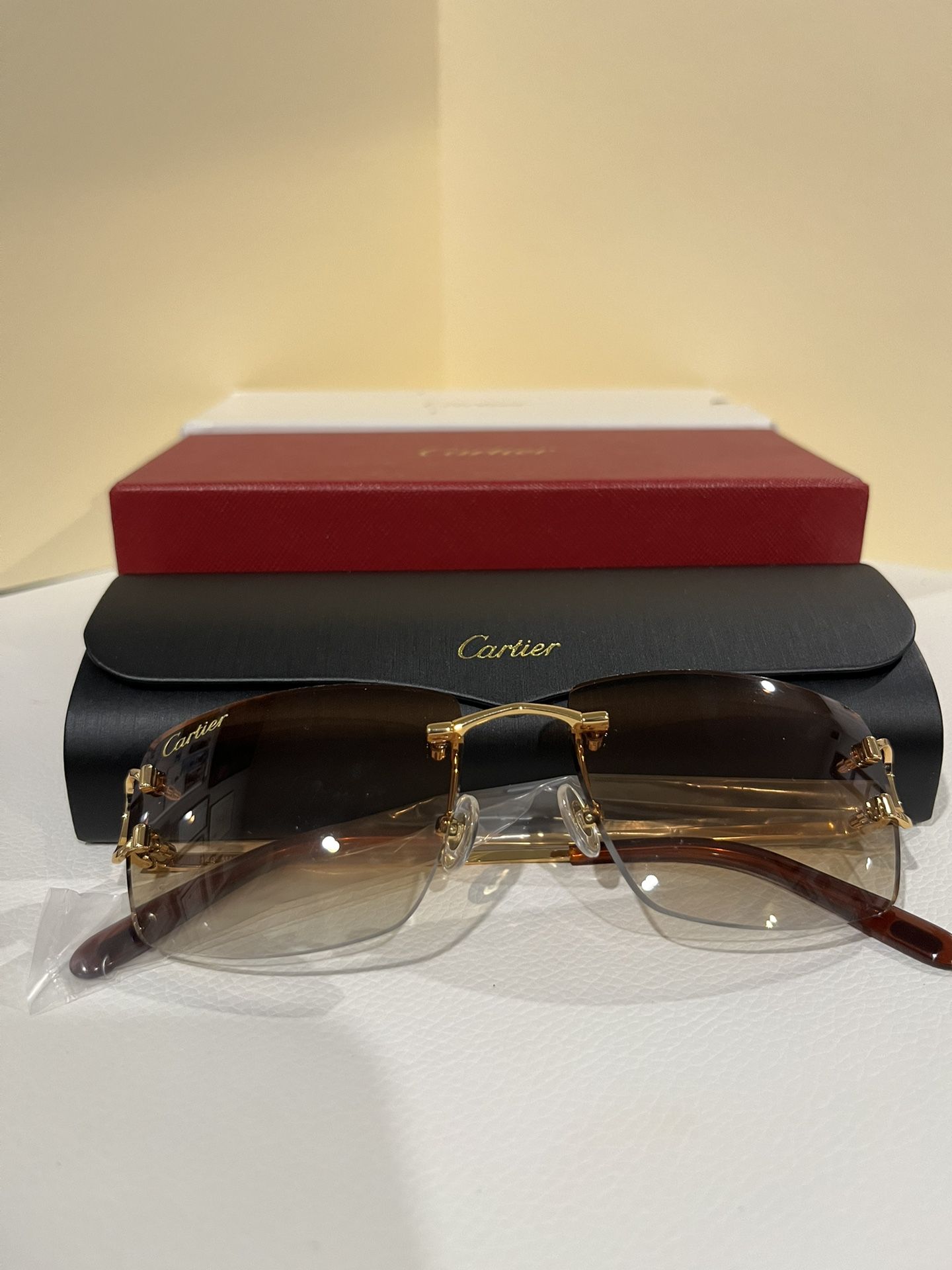 Gold Cartier Sunglasses