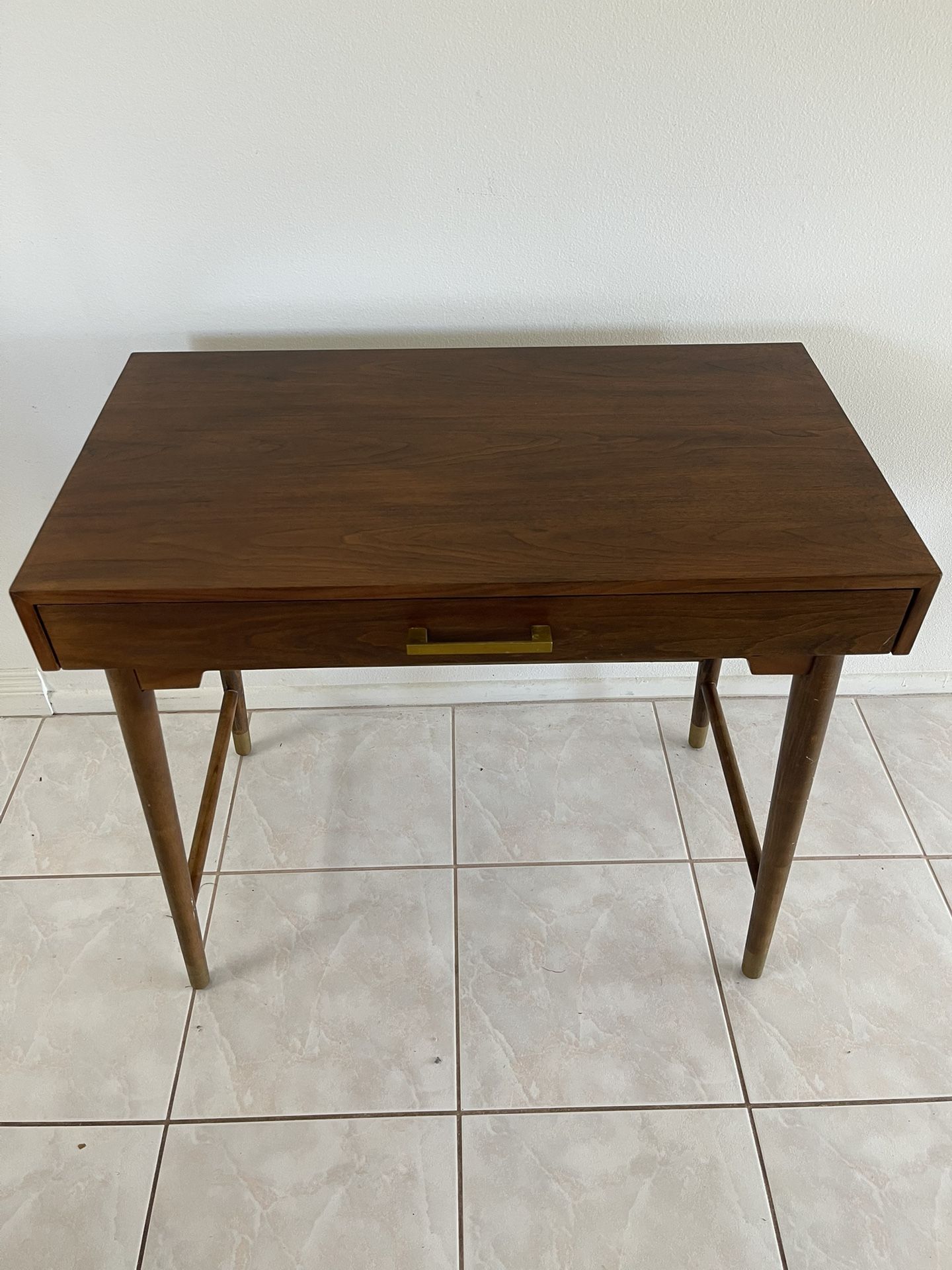World Market Desk Wood w Gold Accents 