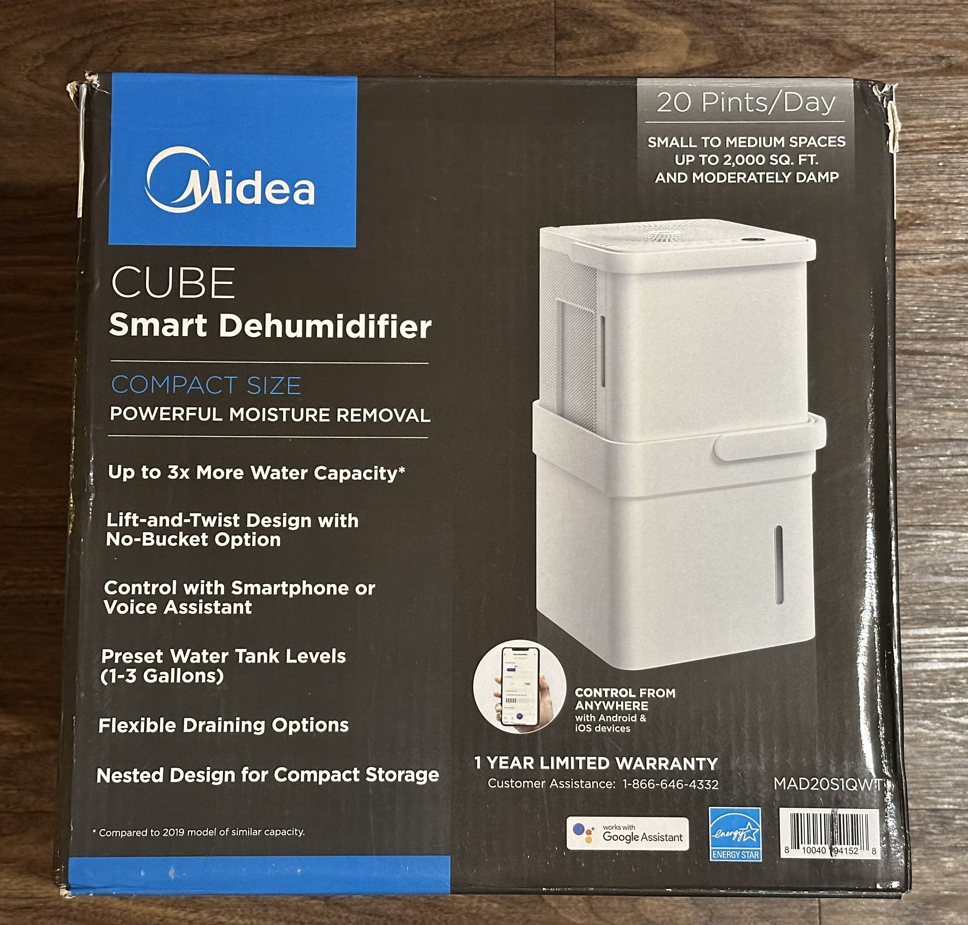 Midea CUBE Smart Dehumidifier (20 Pints / Day)