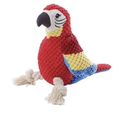 Cute Plush Dog Squeak Toy Cartoon Parrot Teeth Cleaning Toy Chewing Toy 