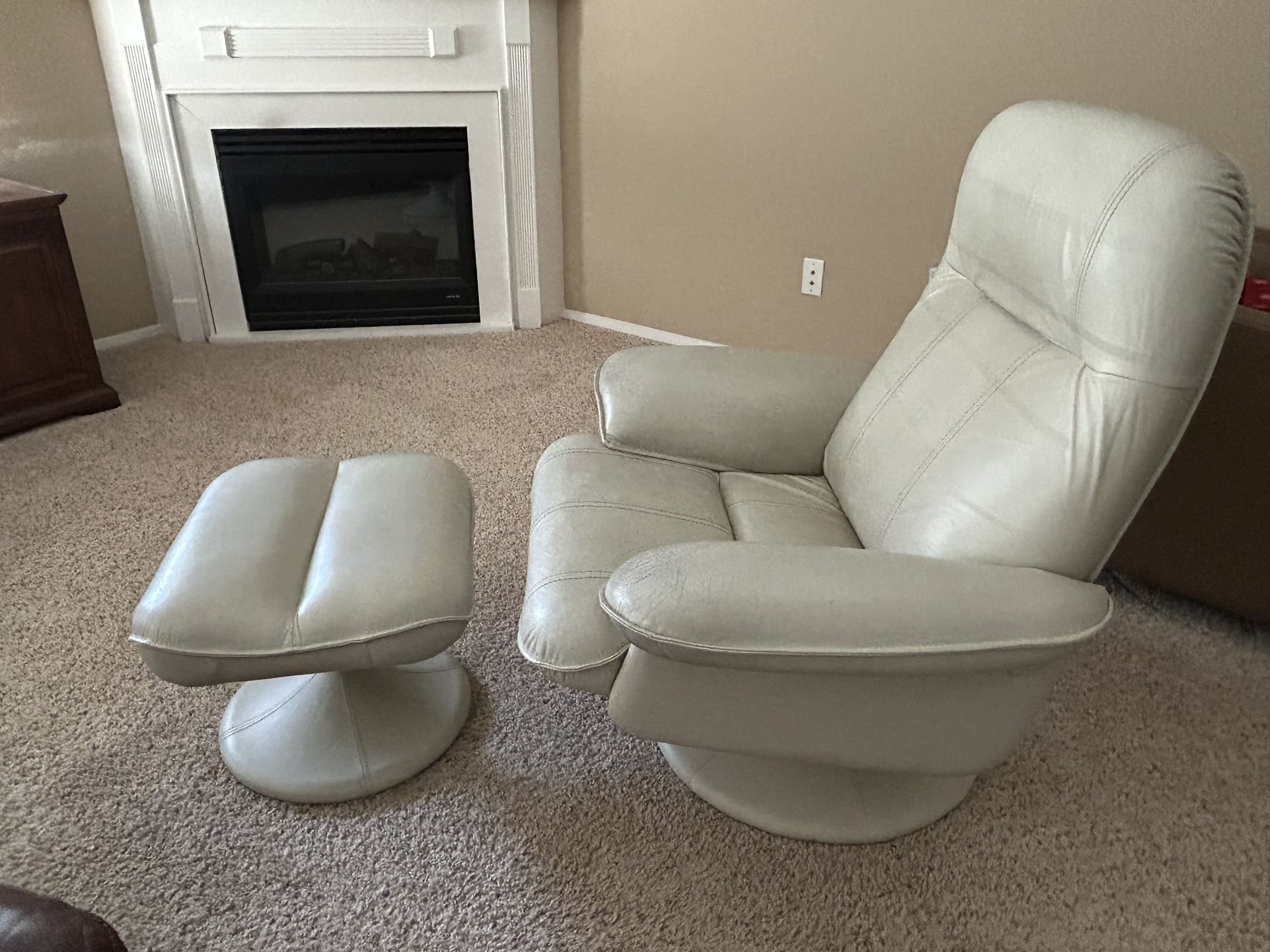 Mid Century Space Age Leather Recliner Danish