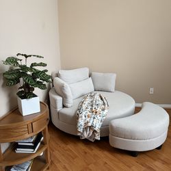 Sofa chair with ottoman
