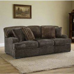 bric Sofa Couch Ashley Furniture Plush Velvet Brown